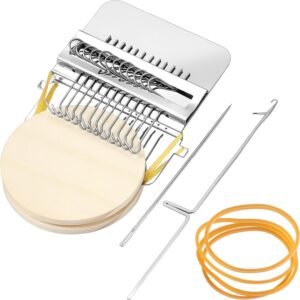HUSSAIN Small Loom-Speedweve Type Weave Tool DIY Small Textile Machine Wooden Convenient Darning Machine Loom Metal DIY Textile Tools for Mending Clothes Quickly Easily - Image 2