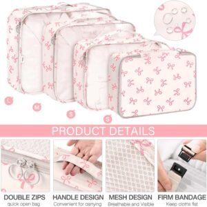 KPX 8 Set Packing Cubes for Travel, Luggage Packing Organizers Accessories Large Toiletries Bag for Clothes Shoes Cosmetics (8Set-Pink Bow) 11 KPX 8 Set Packing Cubes for Travel, Luggage Packing Organizers Accessories Large Toiletries Bag for Clothes Shoes Cosmetics (8Set-Pink Bow) - Image 4