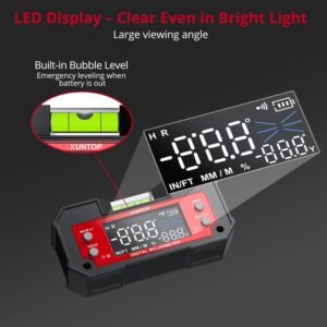 Digital Angle Finder Tool Dual Axis X-axis of 4×90° and Y-axis of ±60° Powerful Magnetic Base Level Box Type-C Rechargeable Digital Inclinometer with LED Display for Woodworking Table Saw - Image 4