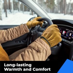 toolant Winter Leather Work Gloves, Warm 3M Thinsulate Lining for Cold Weather Work, Thermal Insulated Gloves - Image 4