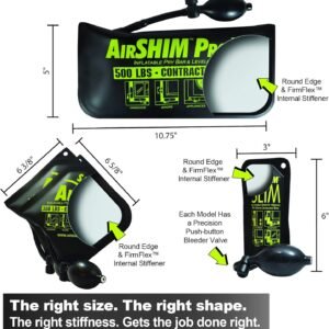 Calculated Industries 1132 AirShim Inflatable Pry Bars and Leveling Tools 4-pc Value Pack – 2 Original AirShims, 1 AirShim Pro XL, and 1 AirShim Slim | Contractor-Grade Pump Wedges | Set of 4 - Image 6