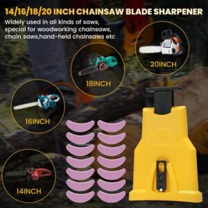 Chainsaw Sharpener with 12PCS Fast Sharpening Stone, Chain Saw Sharpener Tool, Chainsaw Chain Sharpener, Chain Saw Blade Sharpener, Chainsaw Teeth Sharpener for 14 16 18 20 Inches Chain Saw Bar - Image 3