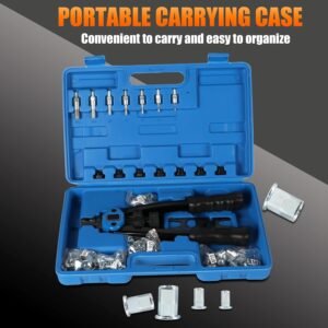 126pcs Rivet Nut Tool Kit Compatible with Astro 1442 1450, 13" Rivet Gun Kit with 7 Metric Mandrels, Nutsert Tool Kit, 110pcs Rivnut Tool with BMC Case - Image 8