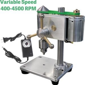 Mini Drill Press, Electric High Precision Benchtop Drill Press, Portable CNC Machined Drilling Machine for DIY Woodworking Metalwork PVC Resin Jewelry Crafts, Adjustable Speed, 0.3-4mm Chuck - Image 4