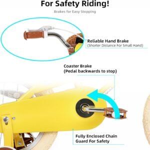 JOYSTAR Girls Bike for 2-12 Years Old Toddlers and Kids, 12" 14" 16" 18“ 20" Retro Style Kids Bike with Training Wheels, 18 20 Inch Children Bicycle with Kickstand - Image 4