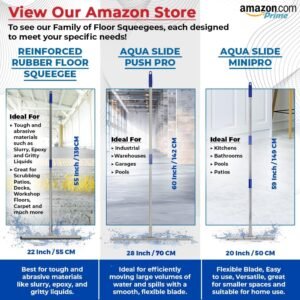 MHM AquaSlide PushPro – 28-Inch Heavy Duty Squeegee for Concrete Floors & Wet Surfaces | Industrial Rubber Blade Water Removal Tool for Garages, Warehouses, Driveways & Commerical Use - Image 8