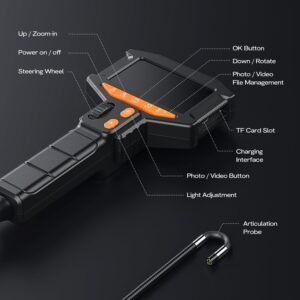 Two-Way Articulating Borescope Camera with Light: Industrial Endoscope Inspection Snake Camera - Flexible Bore Scope Cam with 0.33in Articulated Probe for Mechanic Automotive Engine Wall - 5.5FT - Image 9
