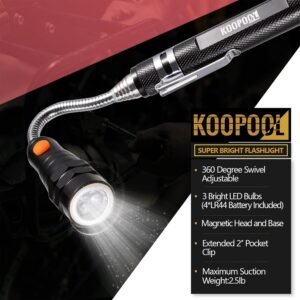 Telescoping Magnetic Pickup Tool Set, Inspection Mirror Telescoping, LED Flashlight, Cool Gadgets for Men, Stocking Stuffers, Gifts for Dad, Husband, Kids, Boyfriend, Magnet Stick - Image 3