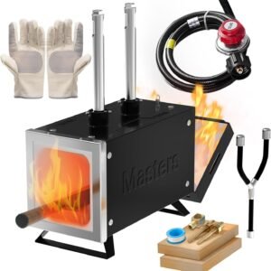 MMasters 2 Burner Propane Forge Kit – Square Mini Gas Forge with Base for Knife Making, Blacksmithing & Farrier Tools - Image 2