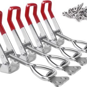 Heavy Duty Toggle Latch Clamp 4003, Large Adjustable Toggle Clamp Latch With Lock Hole, 1320Lbs Holding Capacity Pull Latch for Smoker Lid Jig, Tool Box Case - 4Pack (with 20PCS Screws) - Image 2