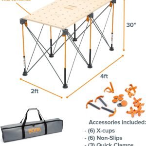 BORA Centipede Workstand CK625 30In X 24In X 48In Steel Centipede Work Support Sawhorse With Bonus Accessories - Image 5
