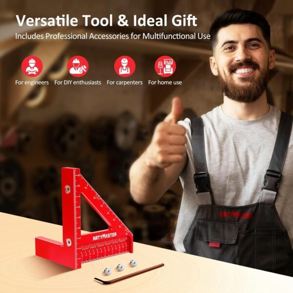 Mini 3D Multi-Angle Measuring Square Ruler, WT102C High Precision Hole Scribing Woodworking Tools, 0-90° Aluminum Alloy Carpenter Square Metric Wood Working Tools 7 71XVMF7YdRL. SL1500