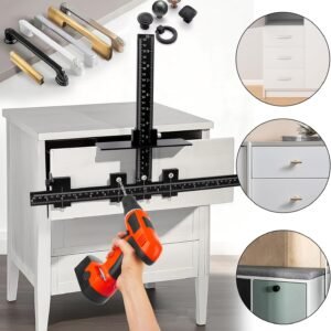 Cabinet Hardware Jig Tool - Adjustable Drill Template for Handles & Pulls on Drawers/Doors | All Aluminum Alloy with Center Punch & Carrying Bag 16 Cabinet Hardware Jig Tool - Adjustable Drill Template for Handles & Pulls on Drawers/Doors | All Aluminum Alloy with Center Punch & Carrying Bag - Image 8