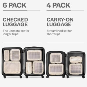 Aerotrunk Compression Packing Cubes for Travel - Luggage Organizer Bags - Double Zipper Packing Cubes for Suitcases (4-Pack, Beige) - Image 5