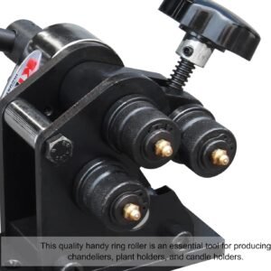 KAKA INDUSTRIAL Manual Ring Roll Bender PR-3 | 3 inch Min. Diameter Roller for 1/4 inch Round Bar and 1x3/16 inch Flat Bar | Hand Crank Design for Chandeliers, Plant Holders​ - Image 4