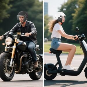 Motorcycle Helmet DOT Certified, German Style Half Helmet Electric Bike Scooter with Windshield Glasses Cool Retro Helmet for Men and Women - Image 3