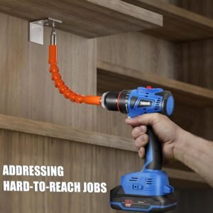 Cordless Drill Set,18V Brushless Power impach driver with Battery and Charger, 3/8" Keyless Chuck, Variable Speed, Drill Driver Bits Kit for Drilling and Tightening/Loosening Screws - Image 7