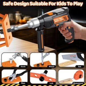 OCHIDO Kids Tool Set with Tool Box & Electronic Toy Drill, 41PCS Toddler Tool Set Kids Construction Toys for Ages 3,4,5,6,7,8, Kid Tools Boy Toys for Boys Christmas Birthday Gifts - Image 8