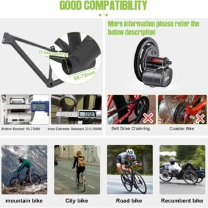 TSDZ2B 48V500W Mid Drive Kit ,Upgraded 720W Peak Power Torque Sensored Mid Drive Ebike Conversion Kit,Electric Bike Kit with Digital Display for 68-73MM Bottom Bracket Mountain Bike,Citybike,Tricycle 12 TSDZ2B 48V500W Mid Drive Kit ,Upgraded 720W Peak Power Torque Sensored Mid Drive Ebike Conversion Kit,Electric Bike Kit with Digital Display for 68-73MM Bottom Bracket Mountain Bike,Citybike,Tricycle - Image 4