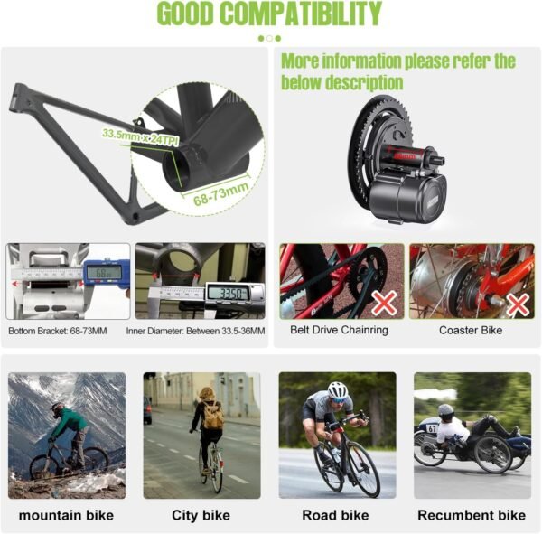 TSDZ2B 48V500W Mid Drive Kit ,Upgraded 720W Peak Power Torque Sensored Mid Drive Ebike Conversion Kit,Electric Bike Kit with Digital Display for 68-73MM Bottom Bracket Mountain Bike,Citybike,Tricycle 4 71ctfREuk9L. AC SL1500