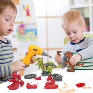 Sanlebi Take Apart Dinosaur Toys for 4 5 6 7 Year Old Boys Kids Building Toy Set with Electric Drill Construction Engineering Play Kit STEM Learning for Boys Girls Age 3 4 5 Year Old - Image 7