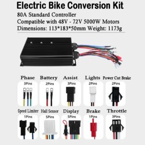 72V 5000W Electric Bike Conversion Kit 150Mm Dropout Rear Wheel 24-29 Inch MTX39 5KW Mountain Bike Kit W/80A 3-Mode Controller,PAS,Twist Throttle,Display,Speed 100Km/H 14 72V 5000W Electric Bike Conversion Kit 150Mm Dropout Rear Wheel 24-29 Inch MTX39 5KW Mountain Bike Kit W/80A 3-Mode Controller,PAS,Twist Throttle,Display,Speed 100Km/H - Image 6