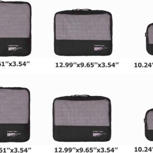 Packing Cubes Set Travel Luggage Organizers Suitcase Lightweight Accessories Black 10 Packing Cubes Set Travel Luggage Organizers Suitcase Lightweight Accessories Black - Image 3