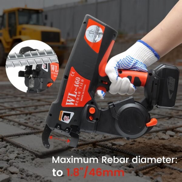 Automatic Twintier Rebar Tying Machine Rebar Tier Gun up to #7 x #7 with 19ga(1.0mm) Wire, 2 x 18V 5000mAh Battery Handheld Twintier Rebar Tying Tools 4 71egbL+GTKL. AC SL1500