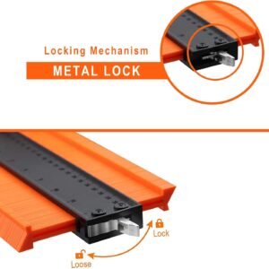 Contour Gauge (12 Inch) with Lock Profile Tool, Christmas Gifts for Men Dad Husband Him Super Contour Duplicator Men Gifts Woodworking Tools Carpenter Tools Construction Outline Angle Measuring Tool - Image 4