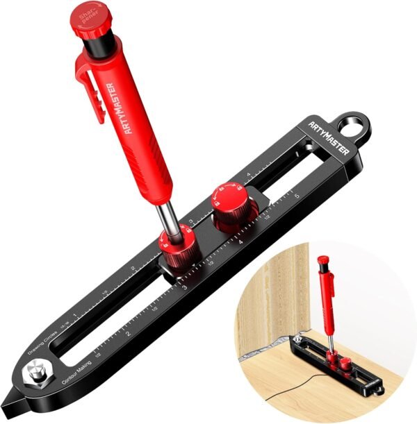 Multi-Function Scribing Tool, DIY Woodworking Scriber Line Maker, Portable Aluminum Alloy Woodworking Compass Scriber Tool, Inch Circle Marking Gauge,Deep Hole Carpenter Pencils 6 Refills. 2 71fGDh4rjoL. AC SL1500