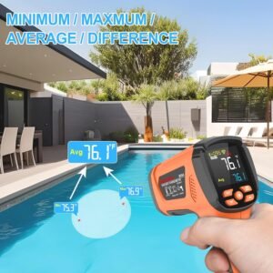 MESTEK Infrared Thermometer Temperature Gun -40℉~2912℉, High Temp Thermometer with Thermocouple Probe, Non-contact Digital Laser Thermometer Gun 50:1 Pyrometer for Industrial HVAC Forge Metal Smelting - Image 5