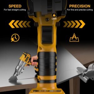 Cordless Metal Shears for Dewalt 20V Max - 14GA Steel Metal Cutter, 360° Pivoting Head, 400Nm Torque Cutting Stainless Sheet, Iron, Carpet, Leather, Cardboard(NO Battery) - Image 4