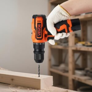 VEVOR Cordless Drill Driver, 5-In-1, Metal Chuck, Dual-Speed Variable, Drill Driver Kit with 2 Lithium Batteries and Charger, Tool Box, for Wood and Metal Drilling, Screw Tightening or Loosening - Image 9