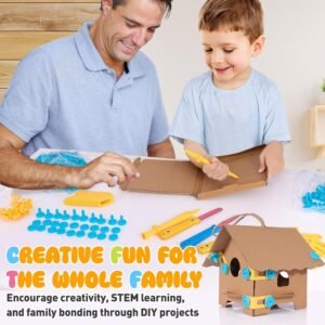 Zentara Cardboard Construction Toolbox Set with Wood Handle – 401PCS Complete Building Kit with Safe Cardboard Cutters for DIY Craft Item | STEM and STEAM Educational Toys for Boys and Girls Age 5+ 15 Zentara Cardboard Construction Toolbox Set with Wood Handle – 401PCS Complete Building Kit with Safe Cardboard Cutters for DIY Craft Item | STEM and STEAM Educational Toys for Boys and Girls Age 5+ - Image 7
