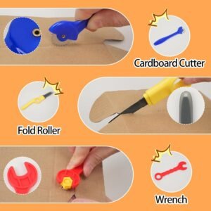 Kids Tool Set with Cardboard Cutter for Kids - 378Pcs STEM Construction Kit with Safe Saws, Fold-Roller, Gloves | Creative Building Educational Toys Gift for Boys Girls 4+ - Image 5
