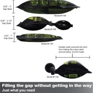 Calculated Industries 1132 AirShim Inflatable Pry Bars and Leveling Tools 4-pc Value Pack – 2 Original AirShims, 1 AirShim Pro XL, and 1 AirShim Slim | Contractor-Grade Pump Wedges | Set of 4 - Image 5