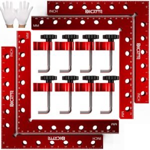 90 Degree Positioning Square Right Angle Clamp 7.1" x 7.1" Aluminum Alloy Woodworking Carpenter Tool,4 Pcs Right Angle Clamps With 8 Clamps,For Picture Frame Box Cabinets Drawers 10 90 Degree Positioning Square Right Angle Clamp 7.1" x 7.1" Aluminum Alloy Woodworking Carpenter Tool,4 Pcs Right Angle Clamps With 8 Clamps,For Picture Frame Box Cabinets Drawers - Image 2