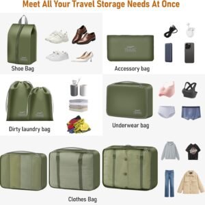 Packing Cubes for Travel - 8 Set Luggage Organizer Bags for Family, Mesh Breathable Packing Cubes for Suitcases Durable Travel Essentials Bags Set - Image 4