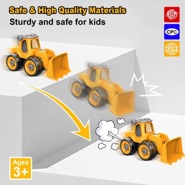 Take Apart Construction Truck Excavator Toys for Kids Ages 3-8, STEM Learning Building Toys with Electric Drill & Puzzle Play, Educational Engineering Birthday for Boys Kids Toddlers 5 71jLf EaRdL. AC SL1500