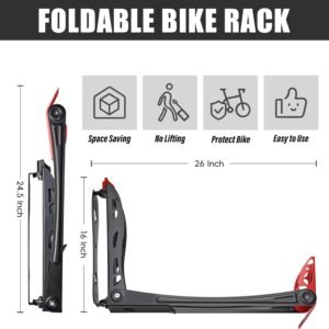 Wallmaster BIKEPAL Swivel Bike Rack, Wall Mounted Vertical Bike Storage Hanger, Space Saving for Home and Garage, 4 Pack - Image 4