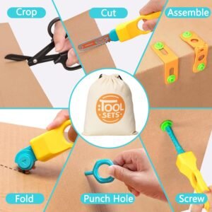 Cardboard Cutter Tools for Kids, Cardboard Construction Kit for Age 5 6 7 8+, Creative STEM Educational Toys for Family, Team Activities, Classroom Learning, Birthday for Boy Girl - Image 7