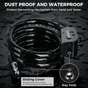 Hapleby Premium Bike Lock with 2pcs Keys, Professional Bike Cable Lock of 4 Feet, Heavy Duty Bicycle Lock Cable for Strong Anti-Theft, Come with 1PCS Mounting Bracket - Image 4