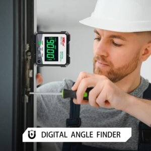 Digital Angle Gauge Meter, XRCLIF Magnetic Base Level Box Angle Finder Protractor Bevel Gage Inclinometer Measuring Tool for Carpentry, Building, Masonry Bevel - Image 3
