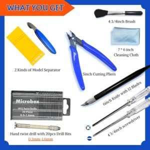 Gundam Model Tool Kit, 64pcs Hobby Modeler Basic Tool Set for Minature Bandai Models, Cars, Airplanes, Buildings, Gundam, Robots Repairing Fixing - Image 3