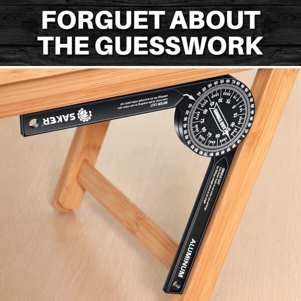 Saker Miter Saw Protractor|7-Inch Aluminum Protractor Angle Finder Featuring Precision Laser-Inside & Outside Miter Angle Finder for Carpenters, Plumbers and All Building Trades (Black) 3 71nHtaXNw+L. SL1500