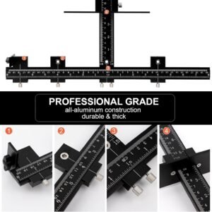 Cabinet Hardware Jig Tool - Adjustable Drill Template for Handles & Pulls on Drawers/Doors | All Aluminum Alloy with Center Punch & Carrying Bag 13 Cabinet Hardware Jig Tool - Adjustable Drill Template for Handles & Pulls on Drawers/Doors | All Aluminum Alloy with Center Punch & Carrying Bag - Image 5