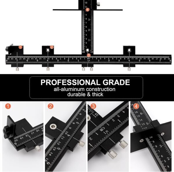 Cabinet Hardware Jig Tool - Adjustable Drill Template for Handles & Pulls on Drawers/Doors | All Aluminum Alloy with Center Punch & Carrying Bag 5 71nf09Zg1FL. AC SL1500