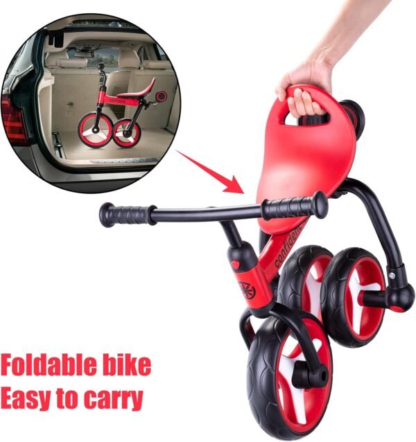 YGJT 4 in 1 Tricycle for Toddlers Age 2-5, Folding Toddler Bike Kids Trike Tricycles with Adjustable Seat and Removable Pedal, Baby Balance Bike Ride-on Toys Gift for Baby Boys Girls Birthday 8 71oPwwnNjtL. AC SL1500