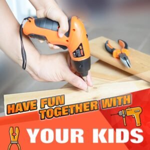 JoyTown Kids Real Power Drill Set – Electric Cordless Drill Tool Kit for Children with Interchangeable Bits, Flexible Shaft, Charger, All in Carrying Case, Learning Tools for Boys & Girls Home DIY - Image 6