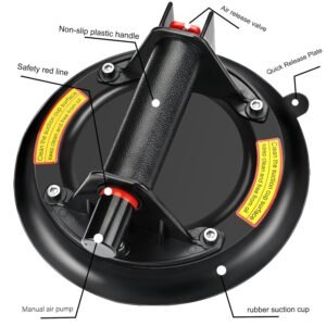 Glass Suction Cups 2 Pack 8 inch Vacuum Suction Cup to Lift Large Glass 330 LBS Lifting Capacity Heavy Duty Industrial Suction Cup Tools with Carrying Case, for Tiles,Windshield,Window - Image 7